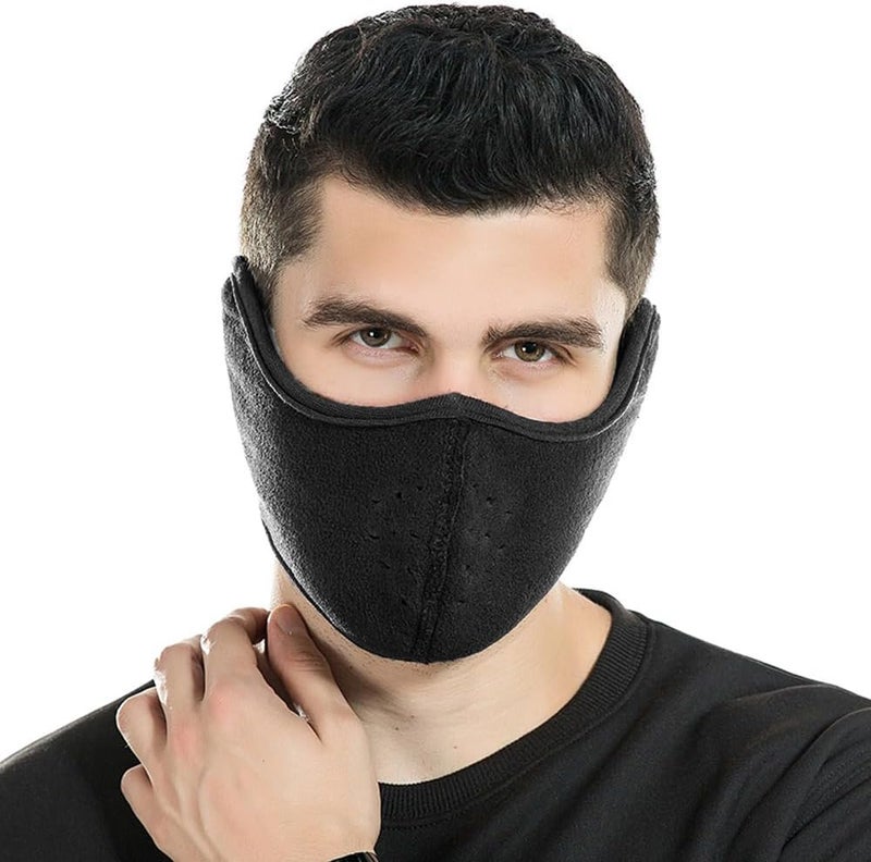 TecHong Unisex Winter Warm Mask with Ear Cover - 360 Degree Wrap Dustproof Breathable Half Face Mouth Cover Face Earflaps - Image 1